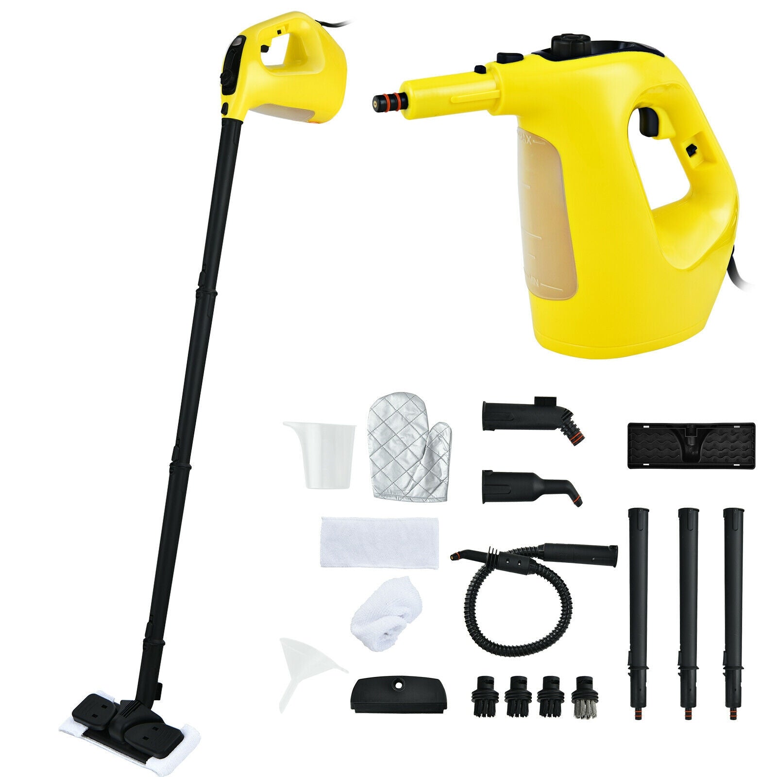 1400W Multipurpose Pressurized Steam Cleaner with 17 Pieces Accessories and Child Lock