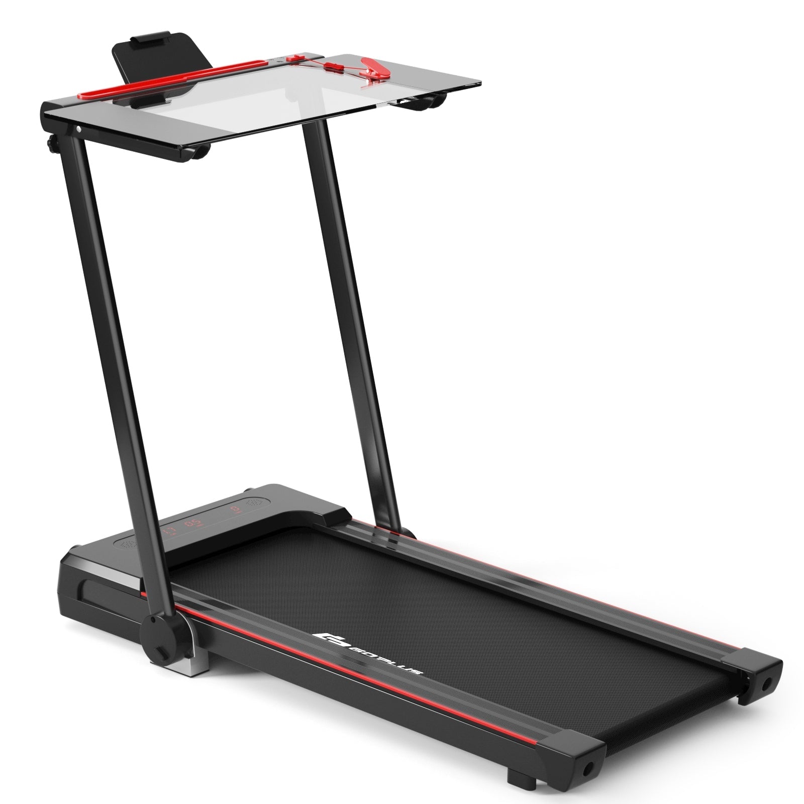 3-in-1 Folding Under Desk Treadmill with Large Desk and LCD Display