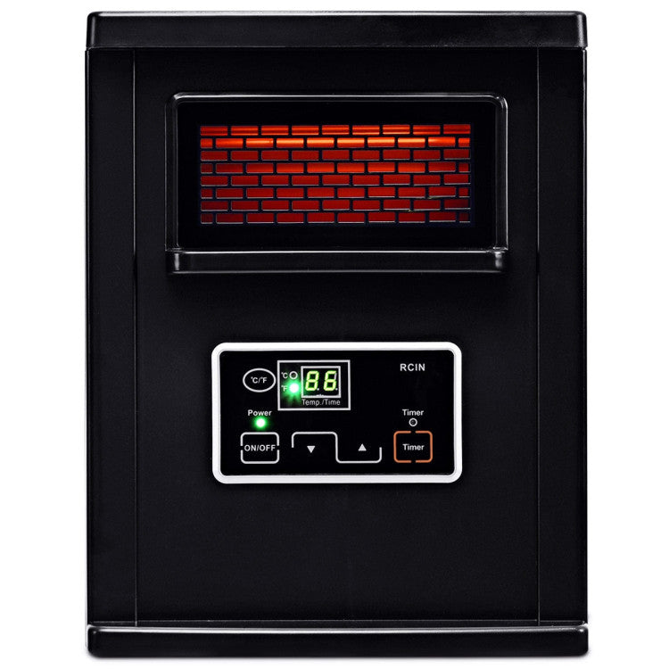 1500W Electric Portable Remote Infrared Heater with Wheels