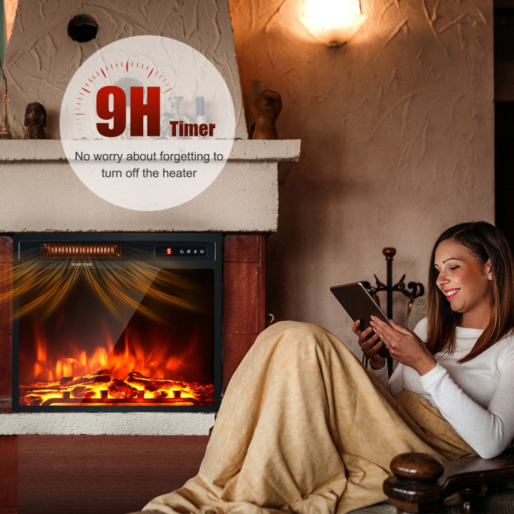 18 Inch 1500W Electric Fireplace Freestanding Heater with Remote Control