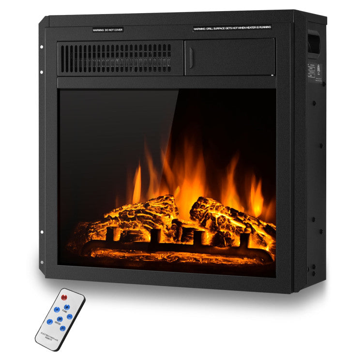 18 Inch Electric Fireplace Heating with 7 Level Flames and Remote Control