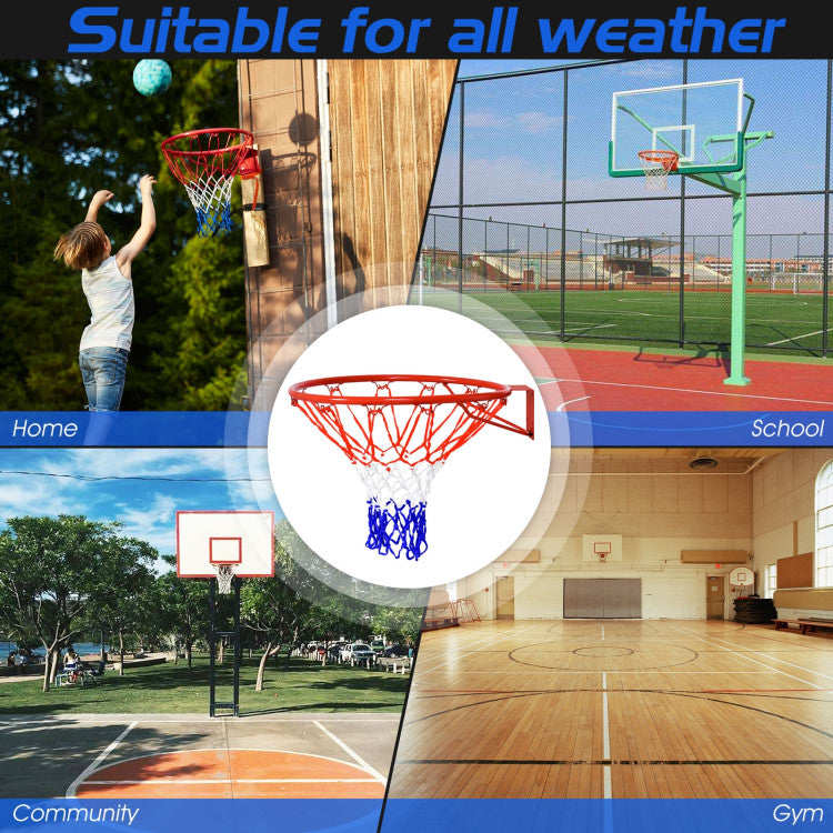 18 Inch Wall Mounted Replacement Basketball Rim with Net