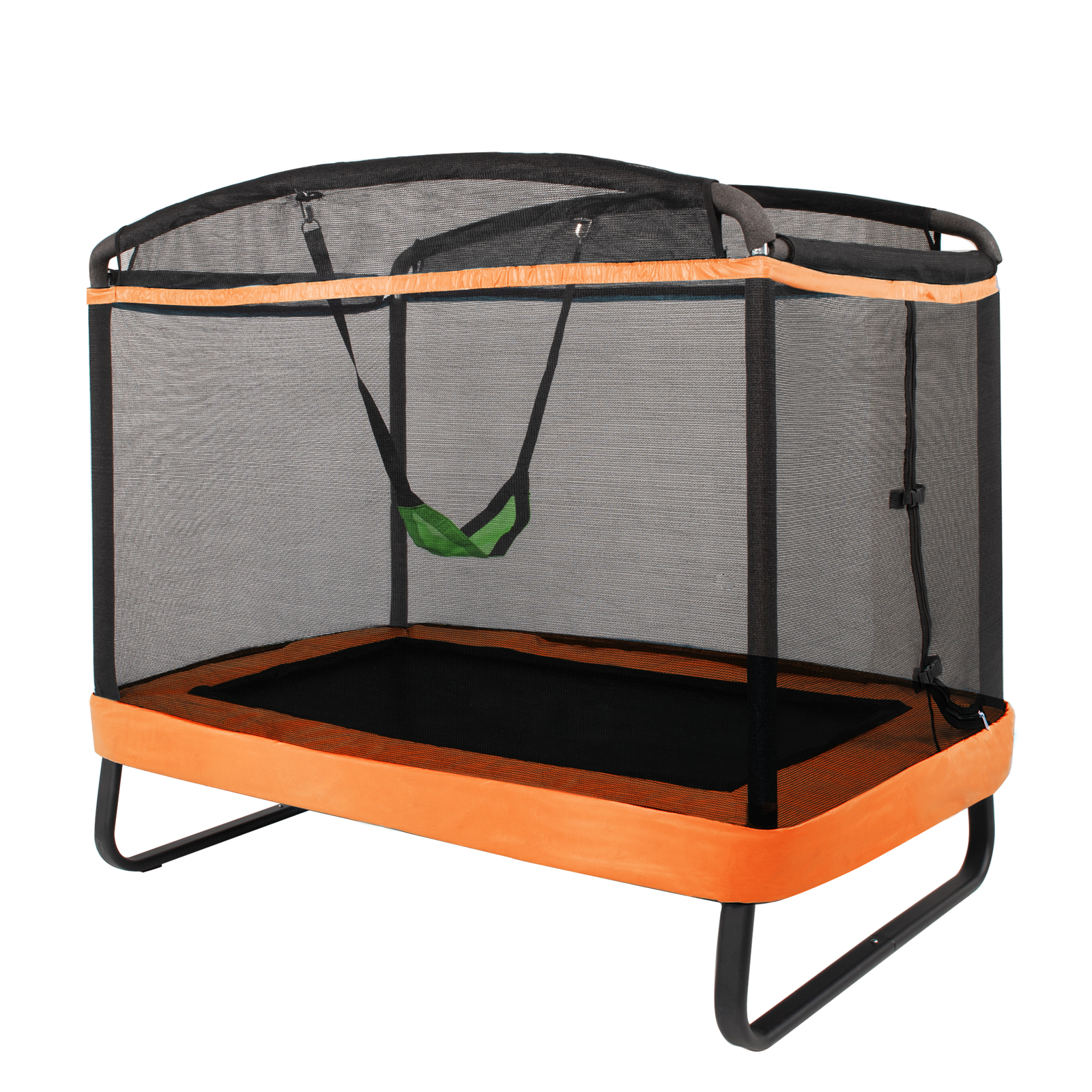 6 Feet Kids Entertaining Trampoline with Swing Safety Fence