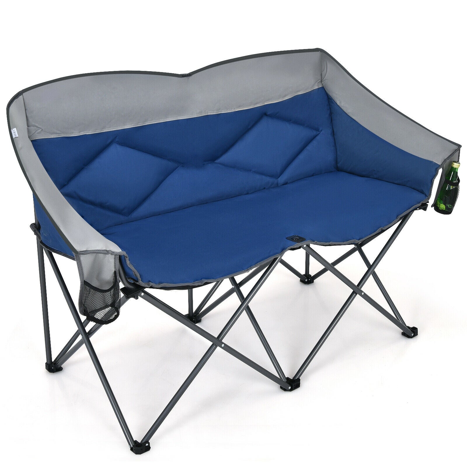 Folding Camping Chair with Bags and Padded Backrest