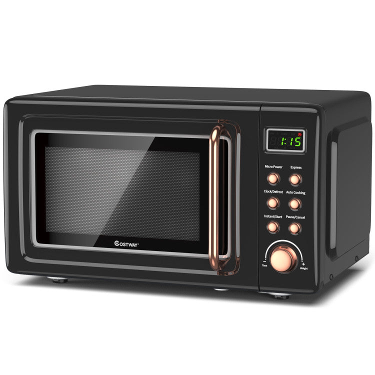 700W Countertop Microwave Oven with Auto Cooking Function and Child Lock Design