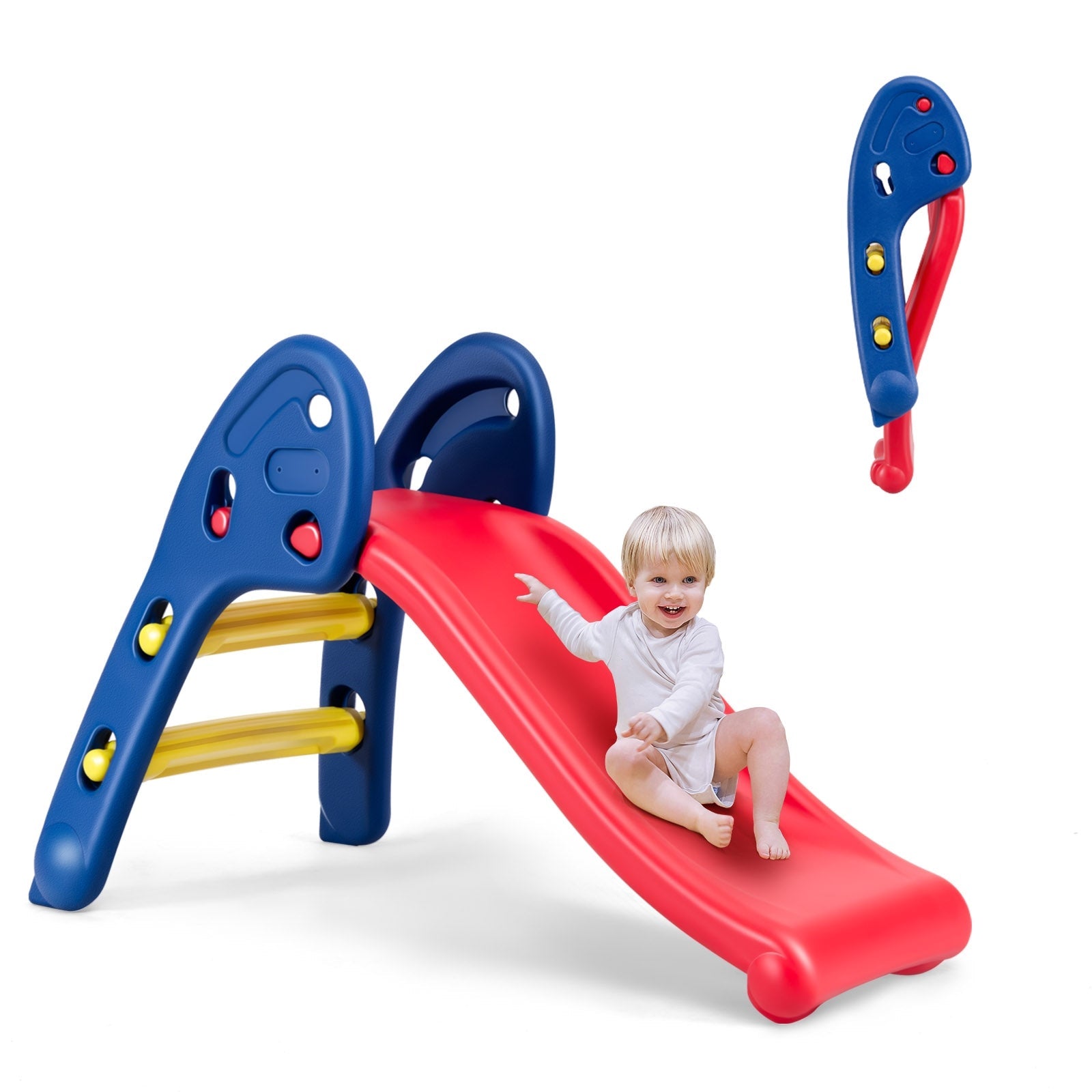 2-step Folding Plastic Toy Slide for Kids