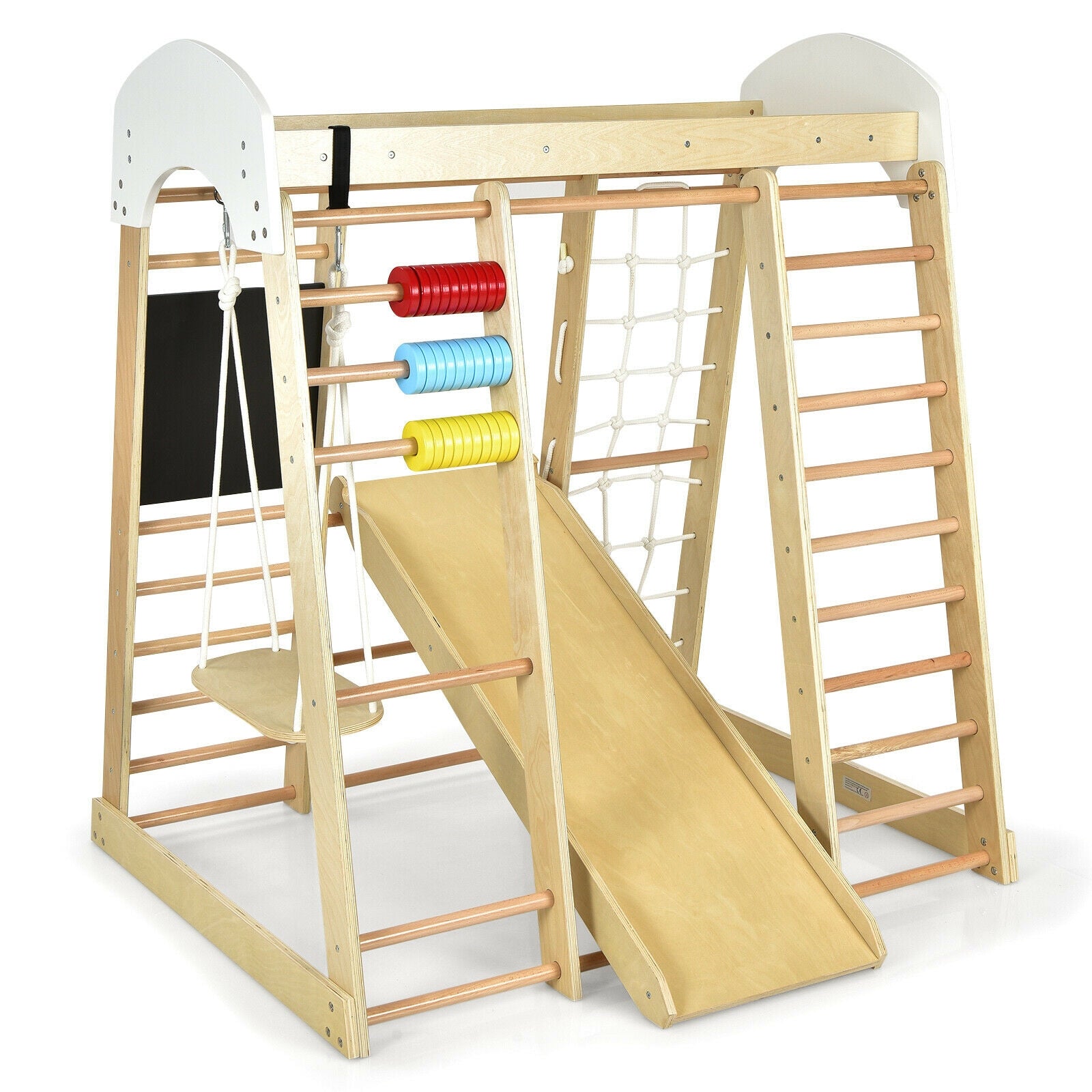 Indoor Playground Climbing Gym Wooden 8 in 1 Climber Playset for Children