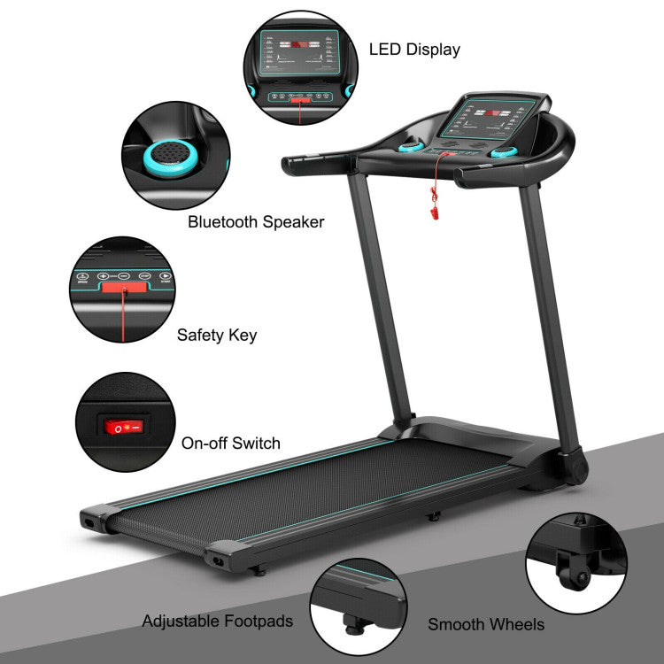 2.25HP Electric Running Machine Treadmill with Speaker and APP Control