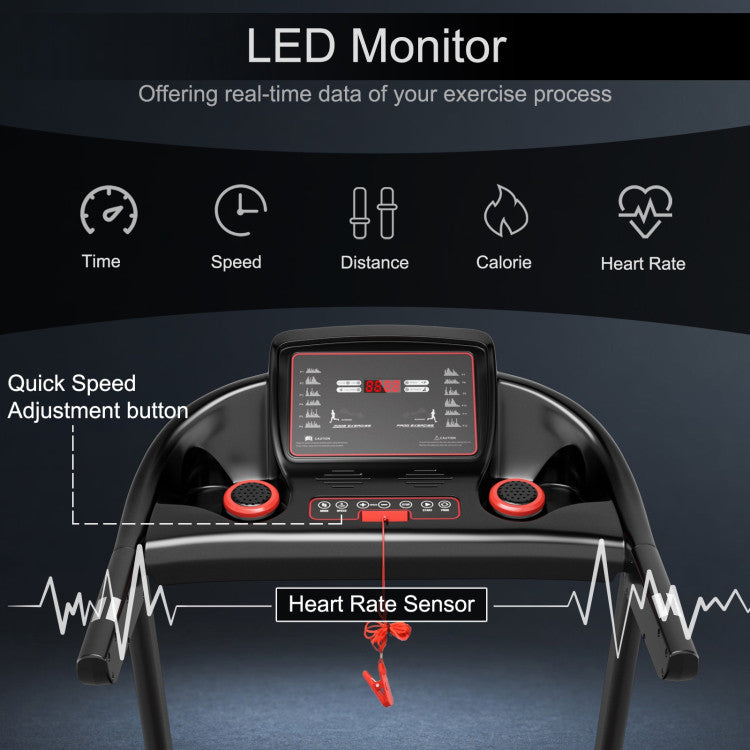 2.25HP Electric Running Machine Treadmill with Speaker and APP Control