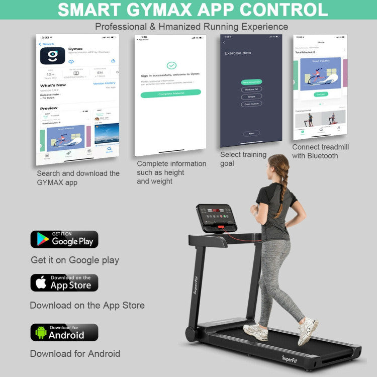 2.25 HP Electric Treadmill Running Machine with Smart App Control and LED Display