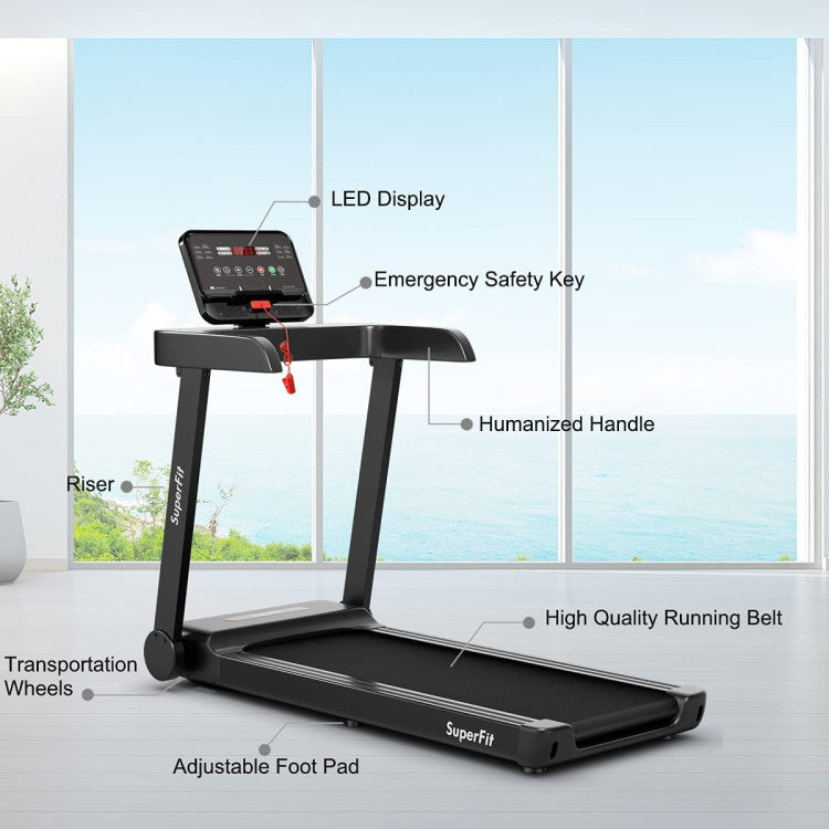 2.25 HP Electric Treadmill Running Machine with Smart App Control and LED Display