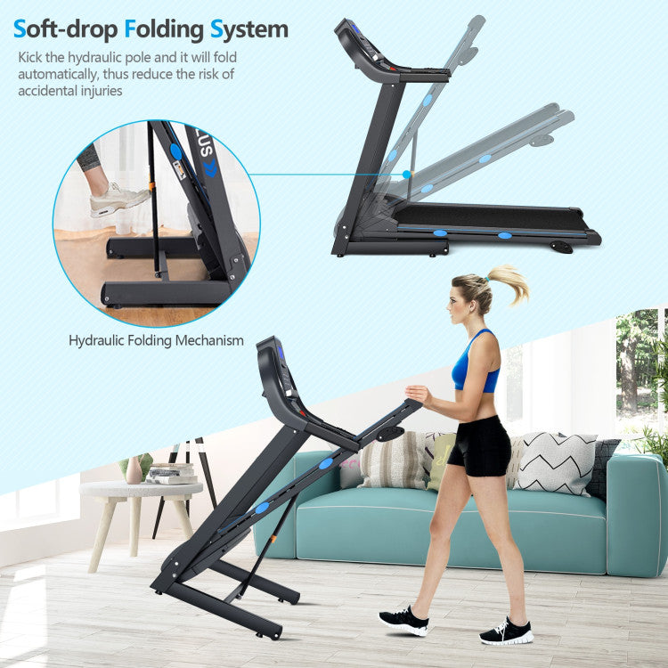 2.25 HP Folding Electric Motorized Power Treadmill with Backlit LCD Display