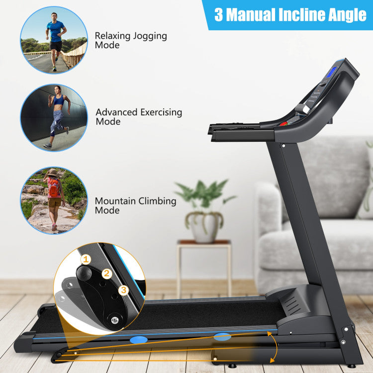 2.25 HP Folding Electric Motorized Power Treadmill with Backlit LCD Display