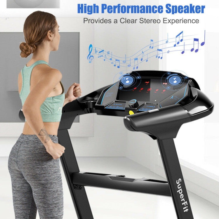 2.25HP Folding Treadmill with Bluetooth Speaker and LED Display