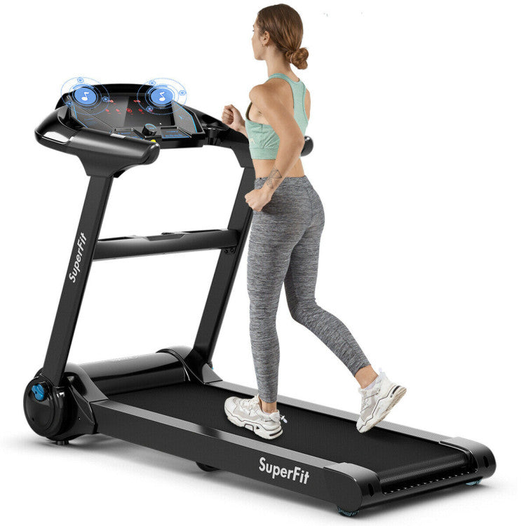 2.25HP Folding Treadmill with Bluetooth Speaker and LED Display