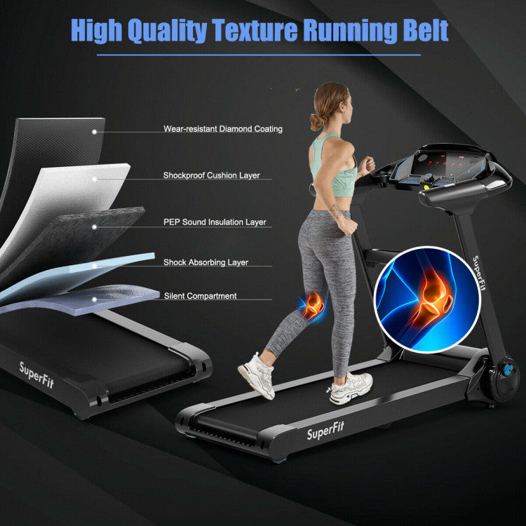 2.25HP Folding Treadmill with Bluetooth Speaker and LED Display