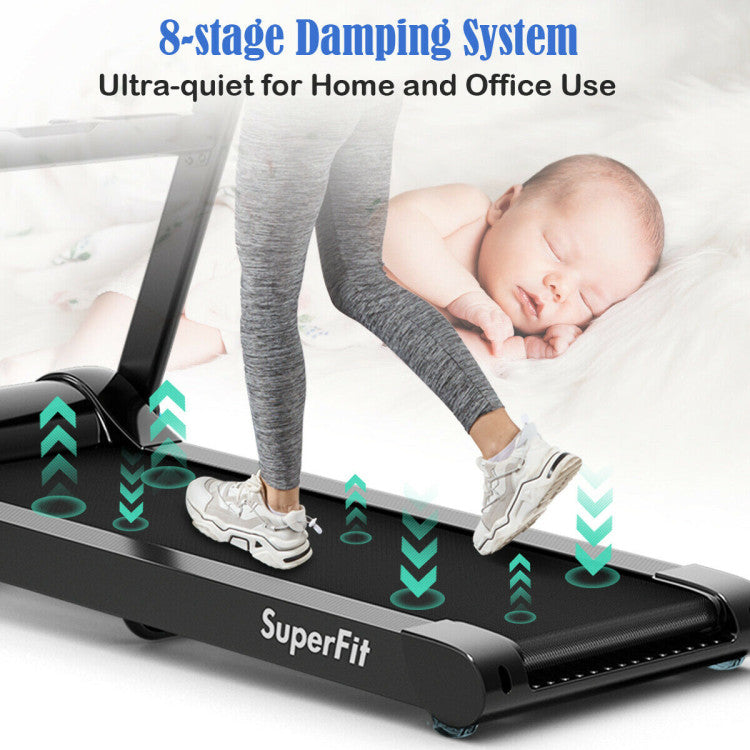 2.25HP Folding Treadmill with Bluetooth Speaker and LED Display