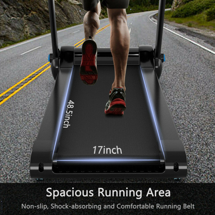 2.25HP Folding Treadmill with Bluetooth Speaker and LED Display