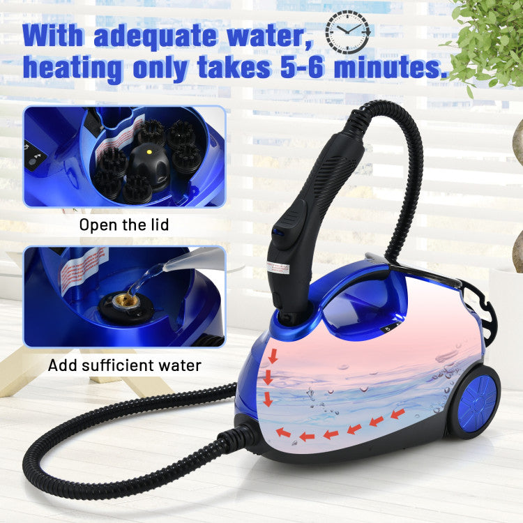 2000W Heavy Duty Multi-purpose Steam Cleaner Mop with 19 Accessories and Child Lock