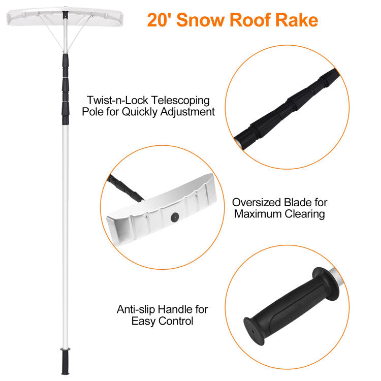 21 Feet Aluminum Large Roof Snow Removal Rake