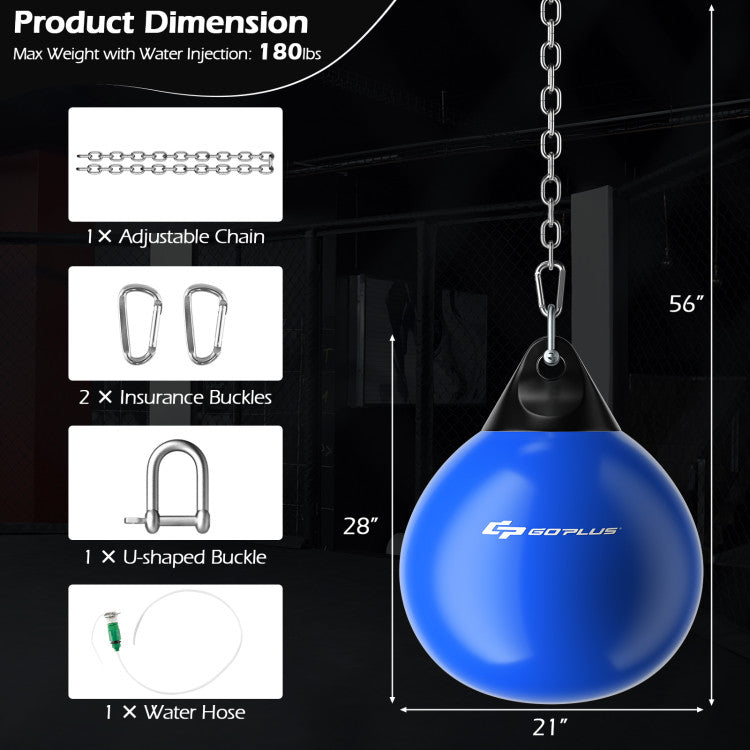 21 Inch Water Punching Bag with Adjustable Metal Chain and Accessories