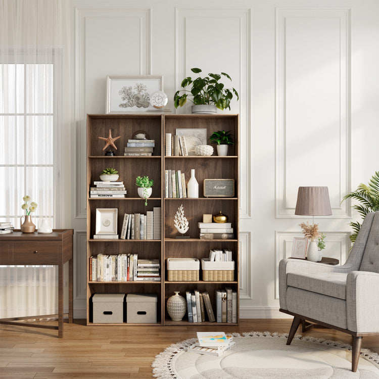 5-Tier Versatile Wooden Bookcase for Home and Office
