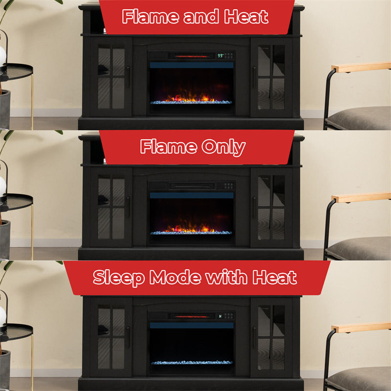 23" Infrared Quartz Fireplace Insert 1500W Electric Fireplace Heater with Remote Control & 6 Flame Modes