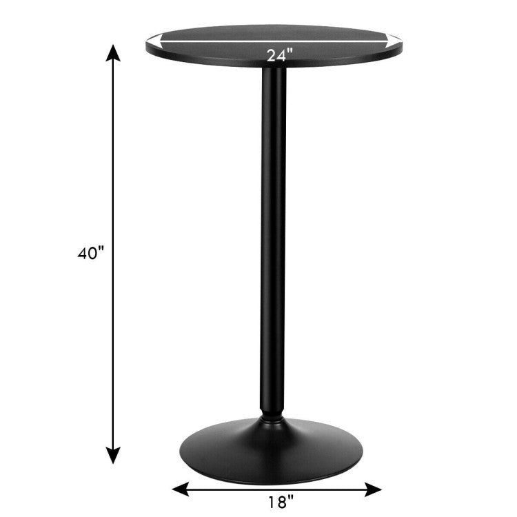 24-Inch Modern Round Cocktail Table Coffee Table with Metal Base and MDF Top