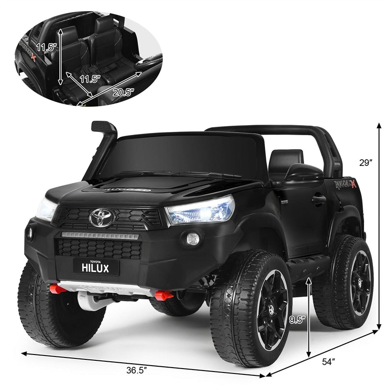 2x12V Toyota Hilux Kids Ride On Truck Car 2-Seater 4WD Car with Remote Control