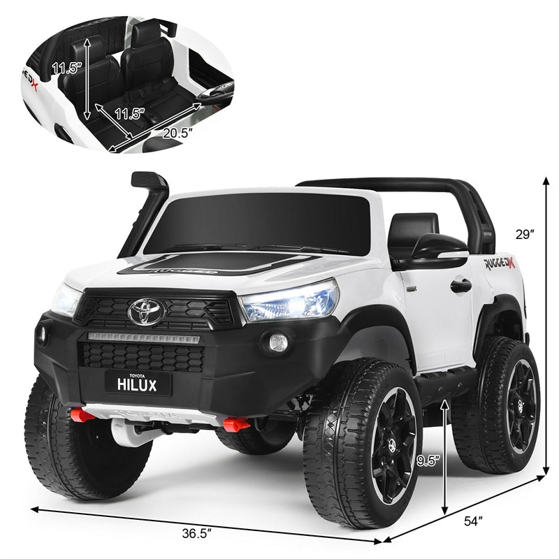 2x12V Toyota Hilux Kids Ride On Truck Car 2-Seater 4WD Car with Remote Control