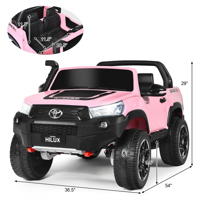 2x12V Toyota Hilux Kids Ride On Truck Car 2-Seater 4WD Car with Remote Control