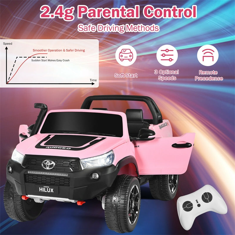 2x12V Toyota Hilux Kids Ride On Truck Car 2-Seater 4WD Car with Remote Control