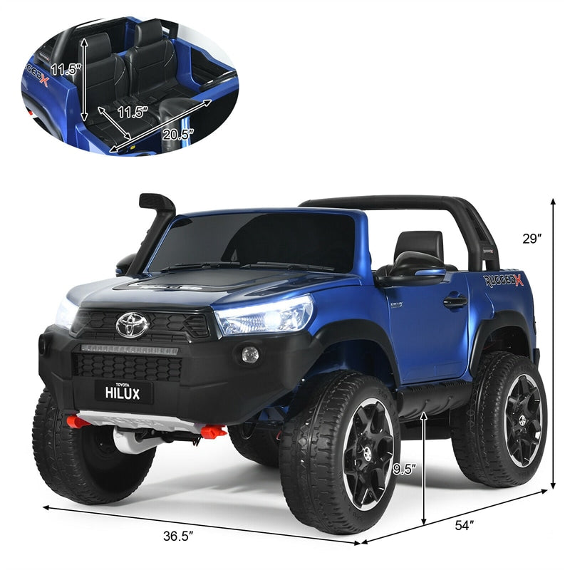 2x12V Toyota Hilux Kids Ride On Truck Car 2-Seater 4WD Car with Remote Control