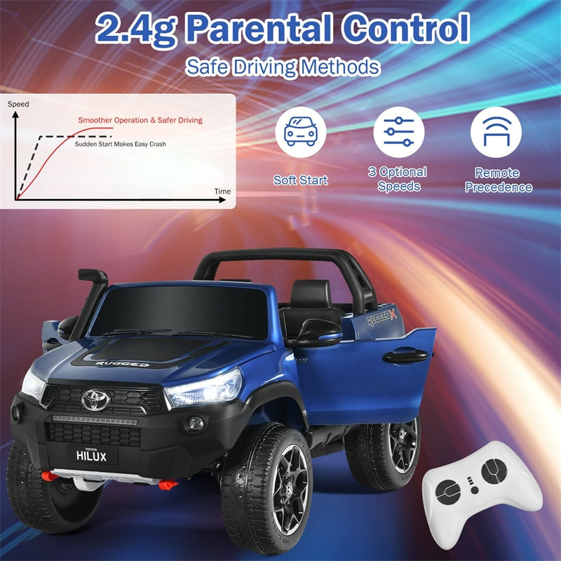 2x12V Toyota Hilux Kids Ride On Truck Car 2-Seater 4WD Car with Remote Control