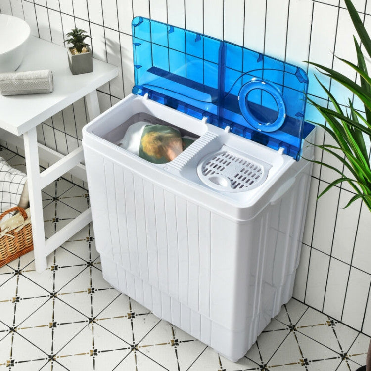 26 lbs Portable Semi-automatic Washing Machine with Built-in Drain Pump