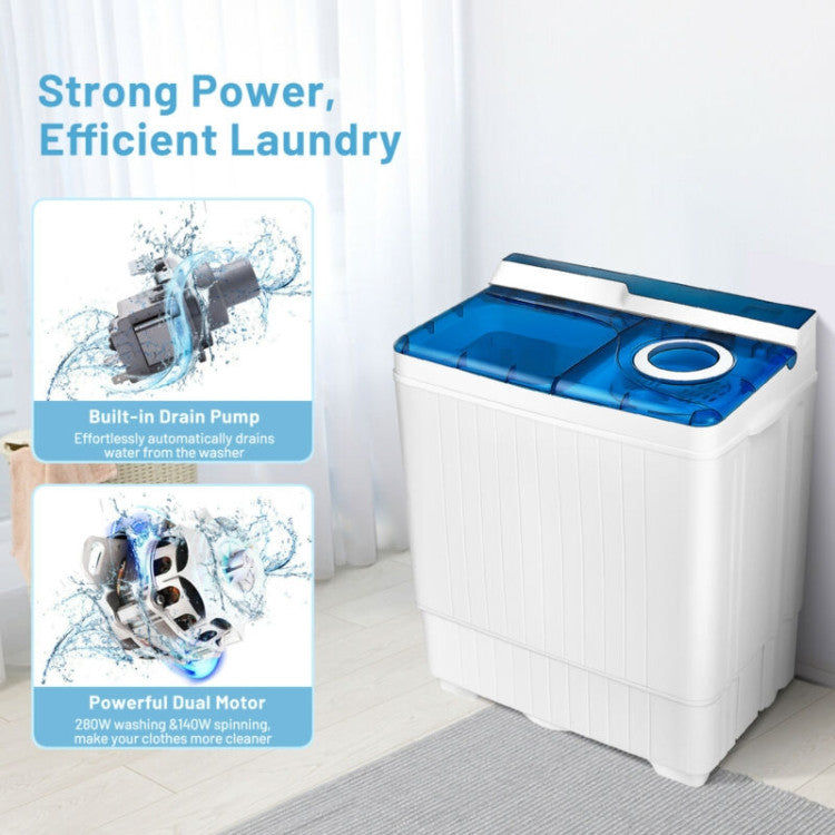 26 lbs Portable Semi-automatic Washing Machine with Built-in Drain Pump