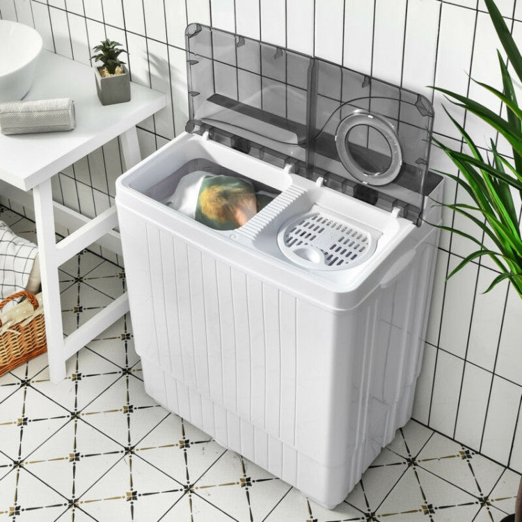 26 lbs Portable Semi-automatic Washing Machine with Built-in Drain Pump