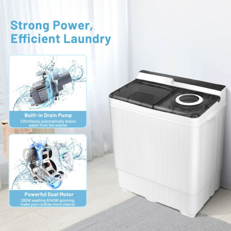 26 lbs Portable Semi-automatic Washing Machine with Built-in Drain Pump