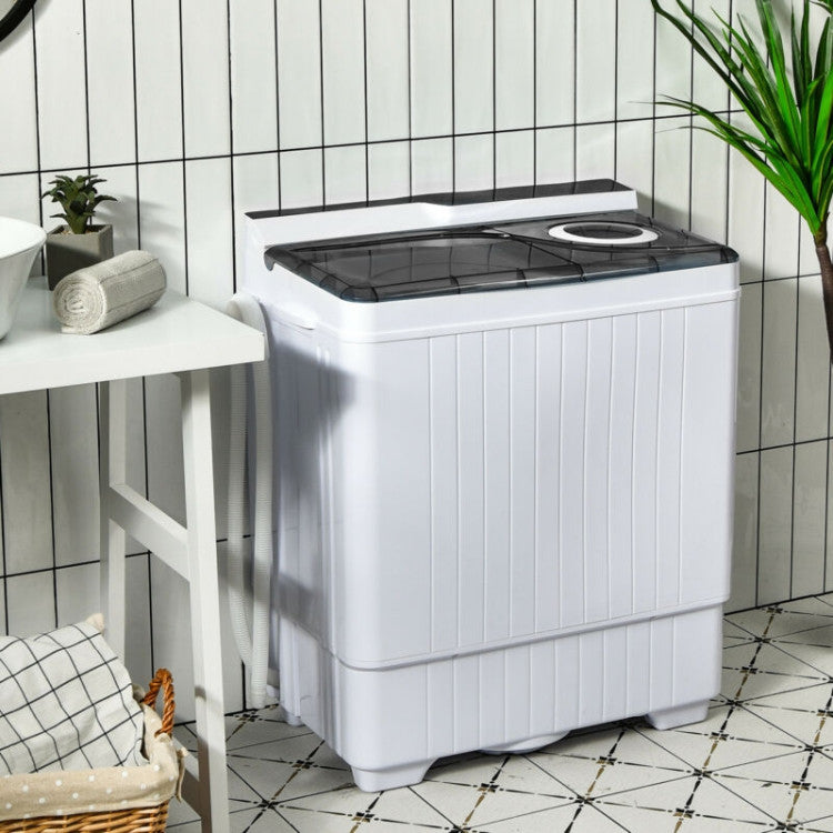 26 lbs Portable Semi-automatic Washing Machine with Built-in Drain Pump