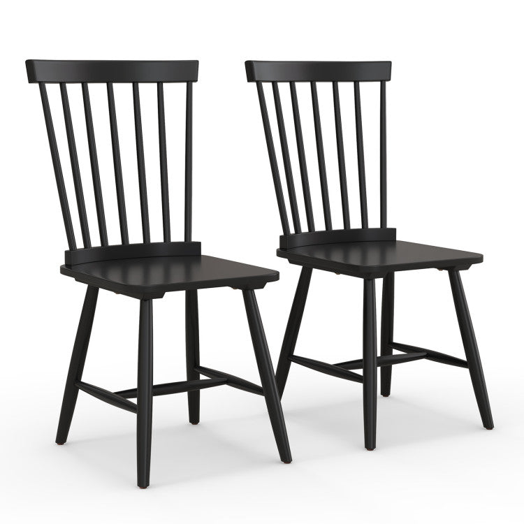 2 Pieces 18 Inches Windsor Dining Chairs with High Spindle Back