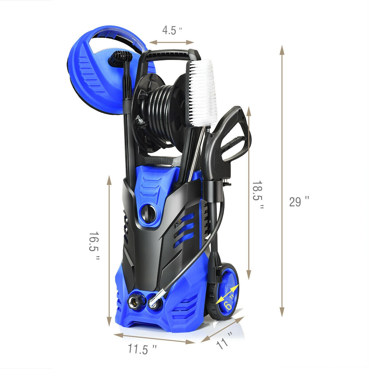 3000PSI Electric Portable High Power Washer Pressure for Car Patio Garden Cleaning