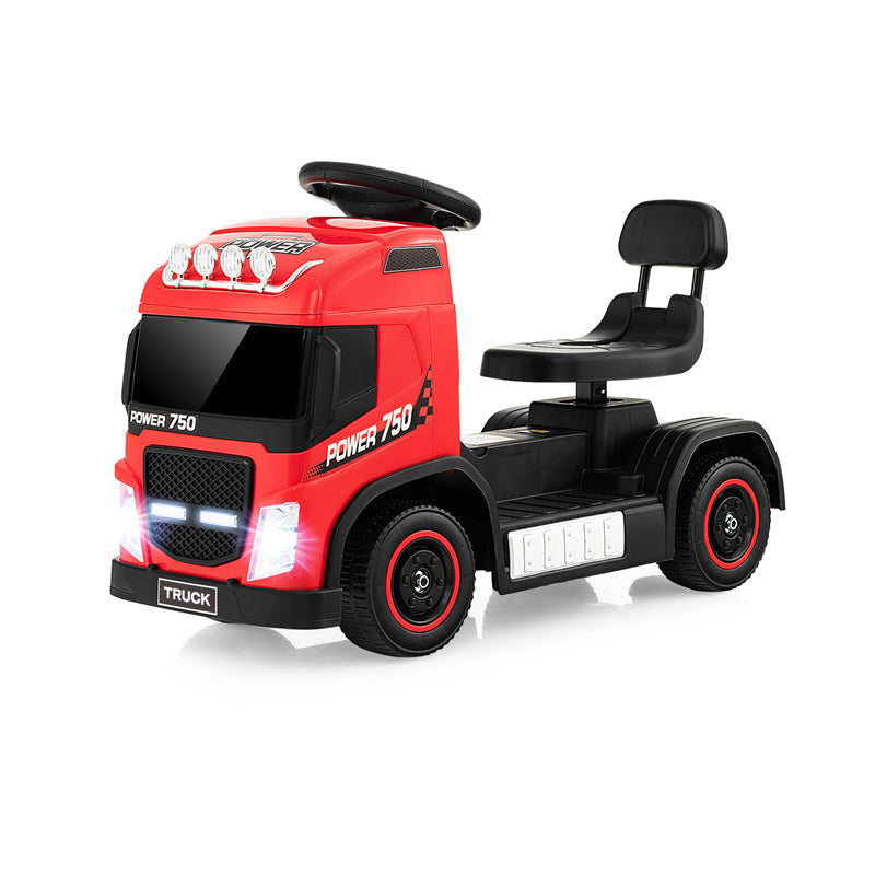 6V Battery Kids Ride on Car 2-in-1 Mini Ride On Truck Electric & Coasting Mode with Height Adjustable Seat & LED Lights