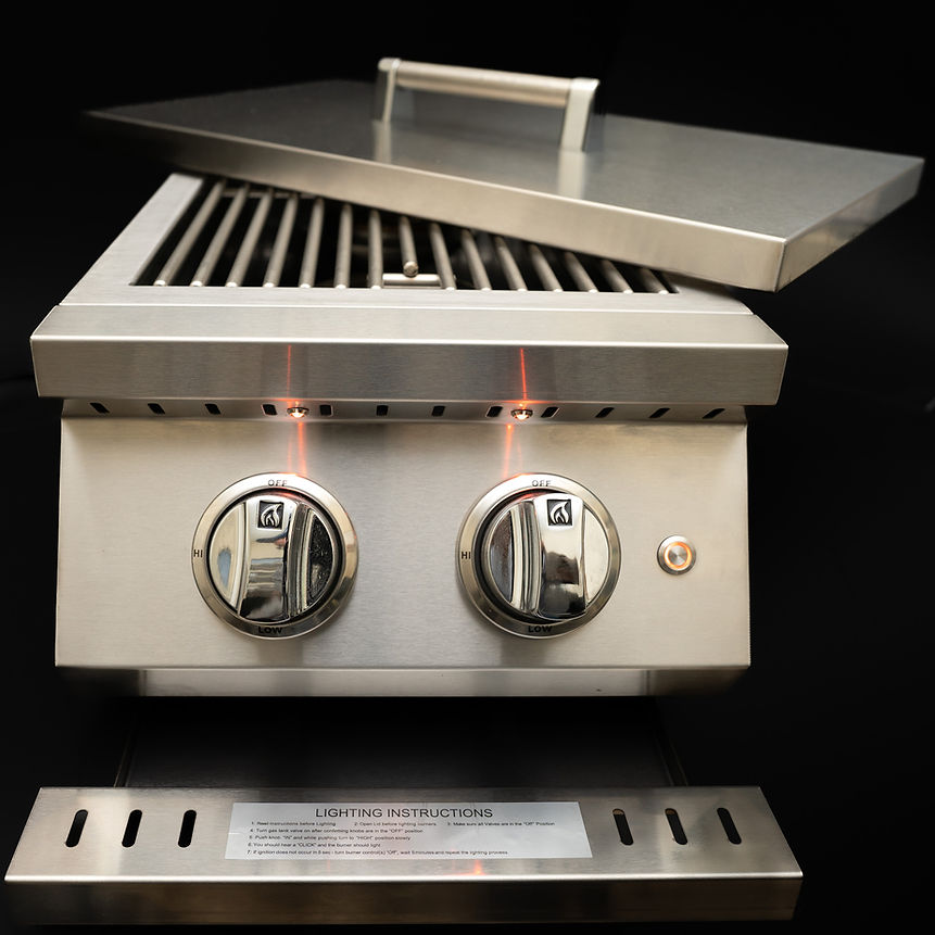 KoKoMo Grills Professional Double Side Burner with removable cover - ElitePlayPro