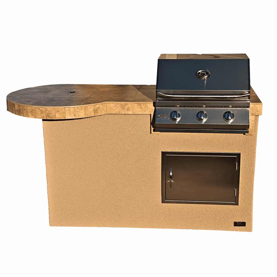 Mini Maui 6' BBQ Island with 33 Inch Bar and Built In BBQ Grill - ElitePlayPro