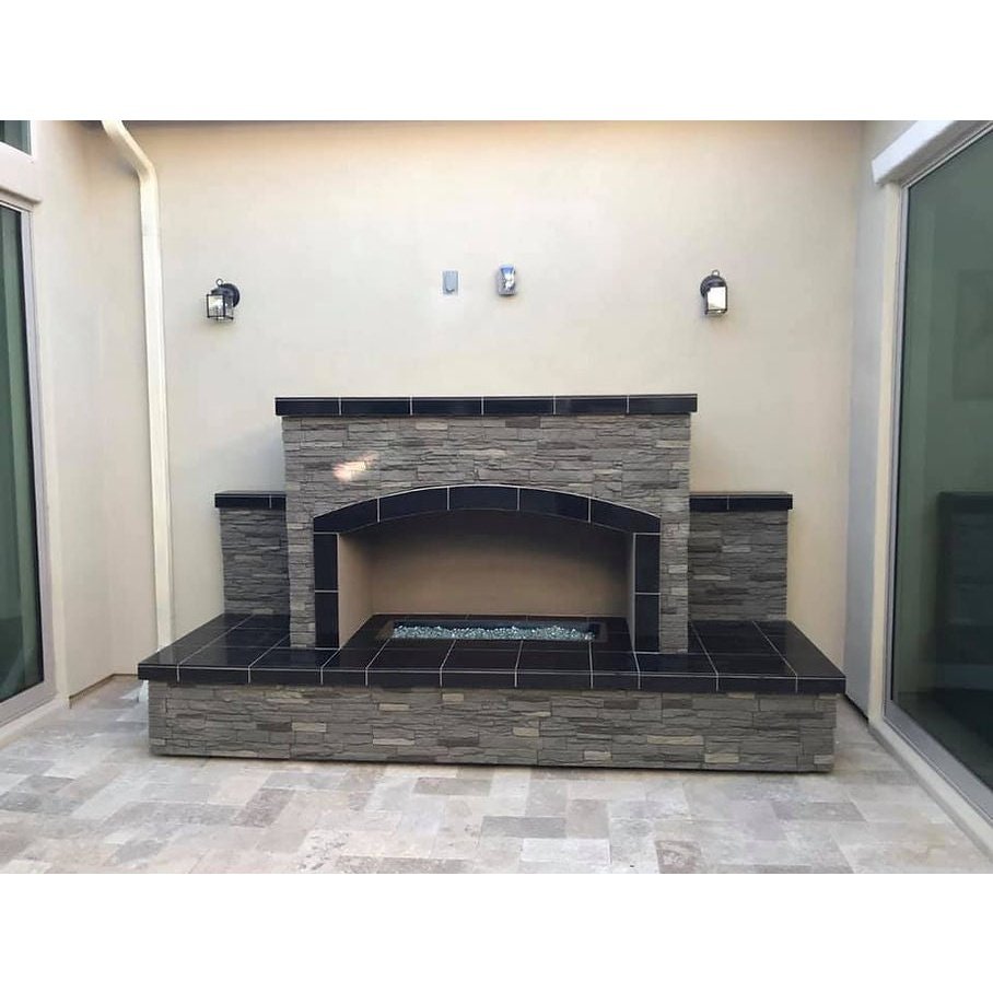 Outdoor Fireplace LP or Nat Gas and Fire-Glass Burner Insert