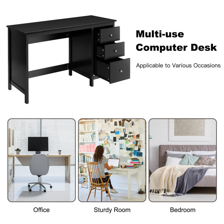 3-Drawer Computer Study Desk for Home and Office