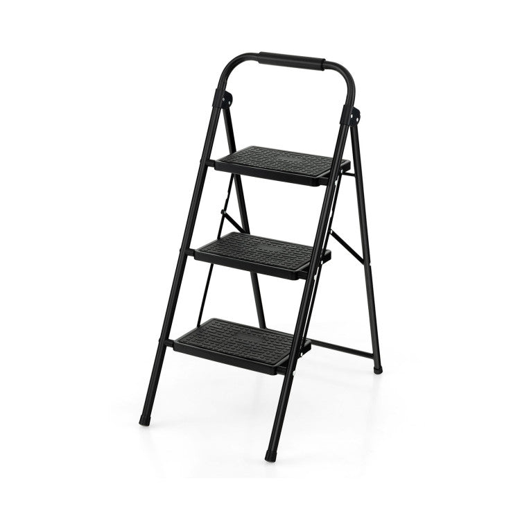 2-Step/3-Step Ladder with Wide Anti-Slip Pedal for Home and Garden