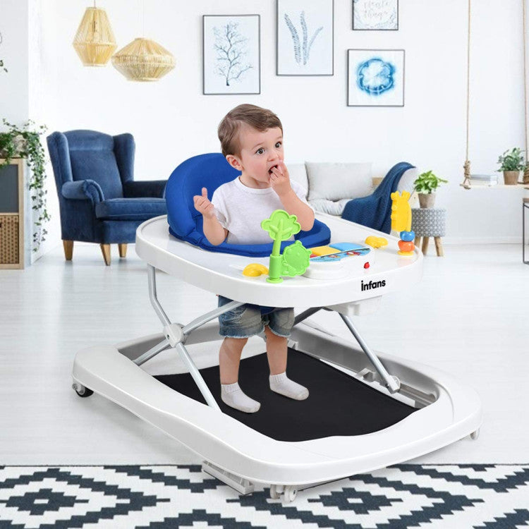 3-in-1 Foldable Adjustable Height Baby Walker Bouncer with  3-Position Height and Adjustable Speed