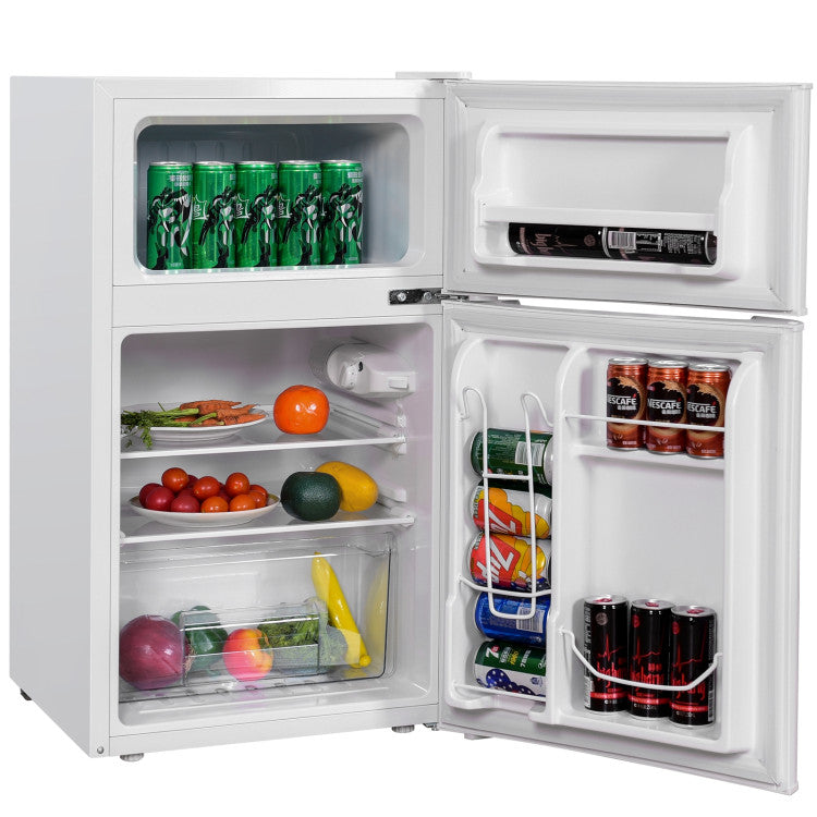 3.2 cu.ft. Compact Stainless Steel Refrigerator with  Removable Glass Shelf