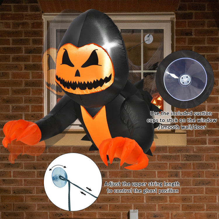 3.3 Feet Halloween Funny and Scary Inflatable Pumpkin Head Ghost